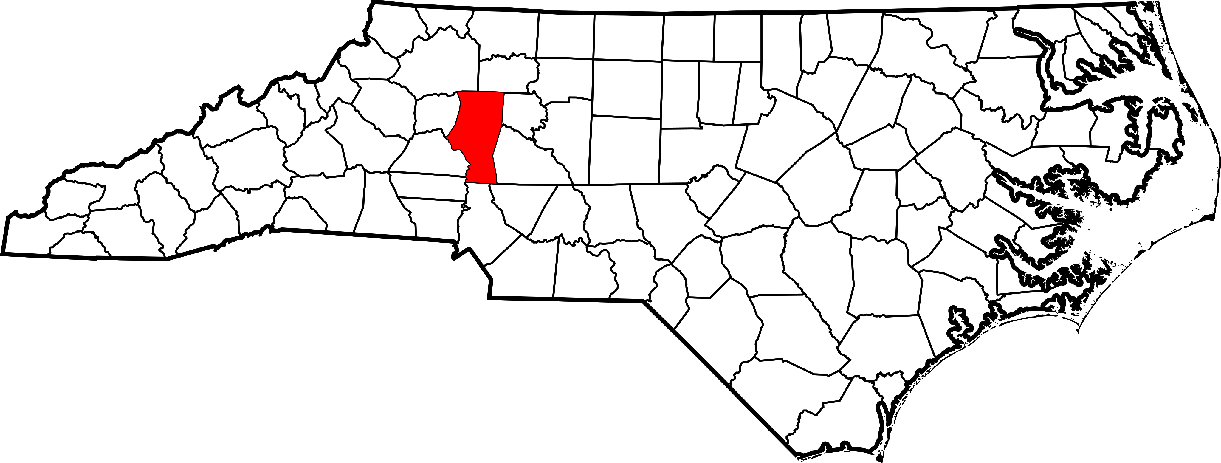Map of North Carolina highlighting Iredell County
