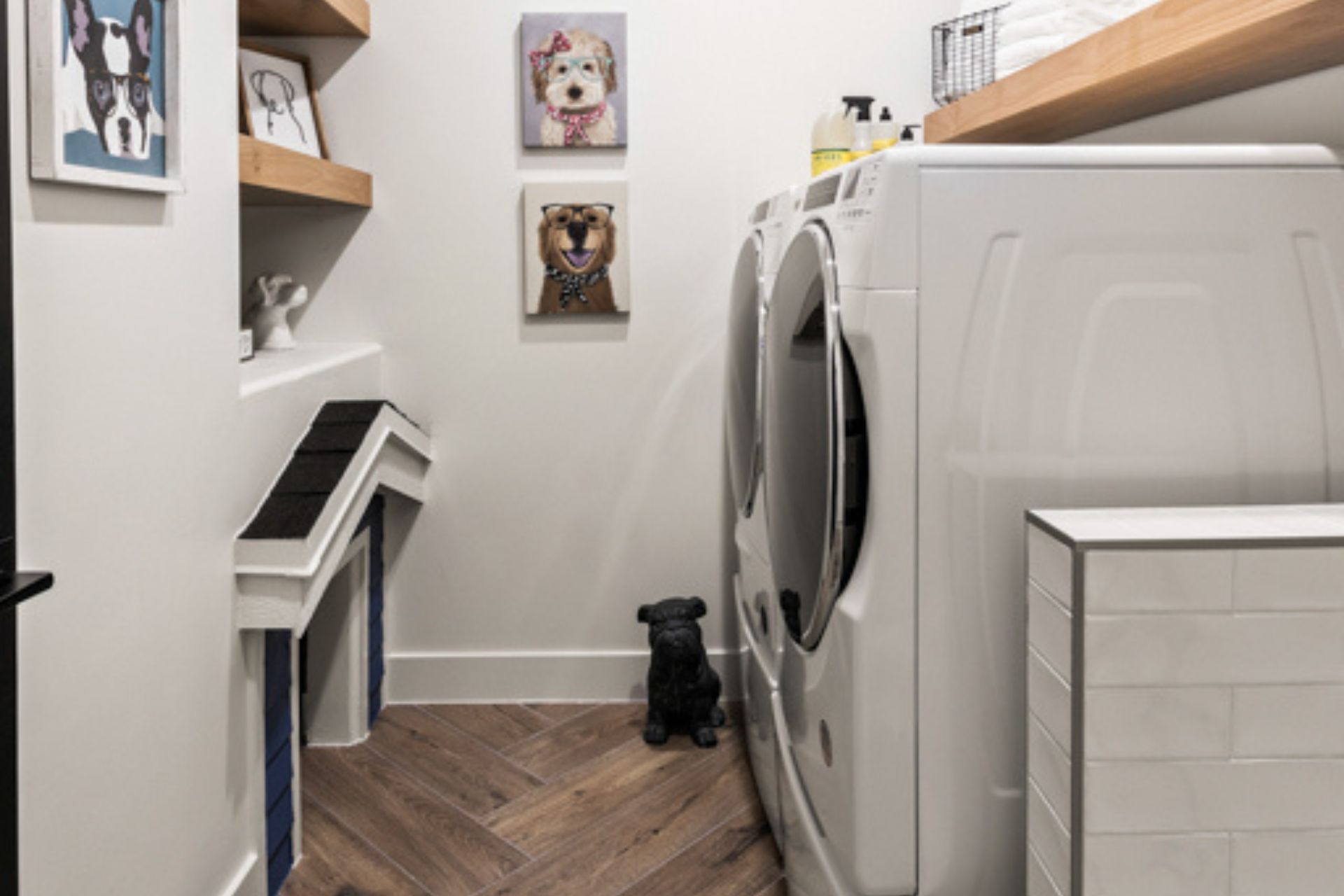 Laundry Room by Palo Verde Homes with Dog House