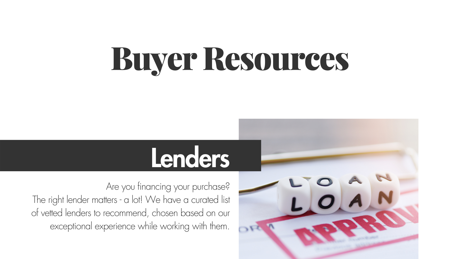 Buyer Resources_Lenders