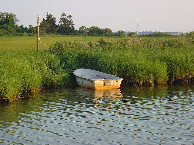 dinghy at waquoit bay