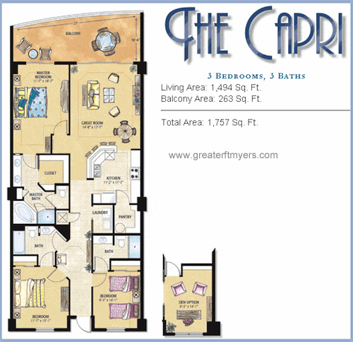 Beau Rivage Floor Plans - Fort Myers High-rise Condos