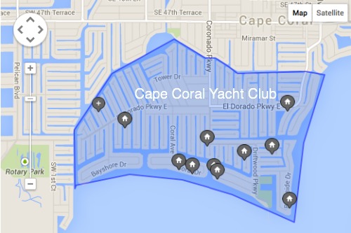 directions to cape coral yacht club