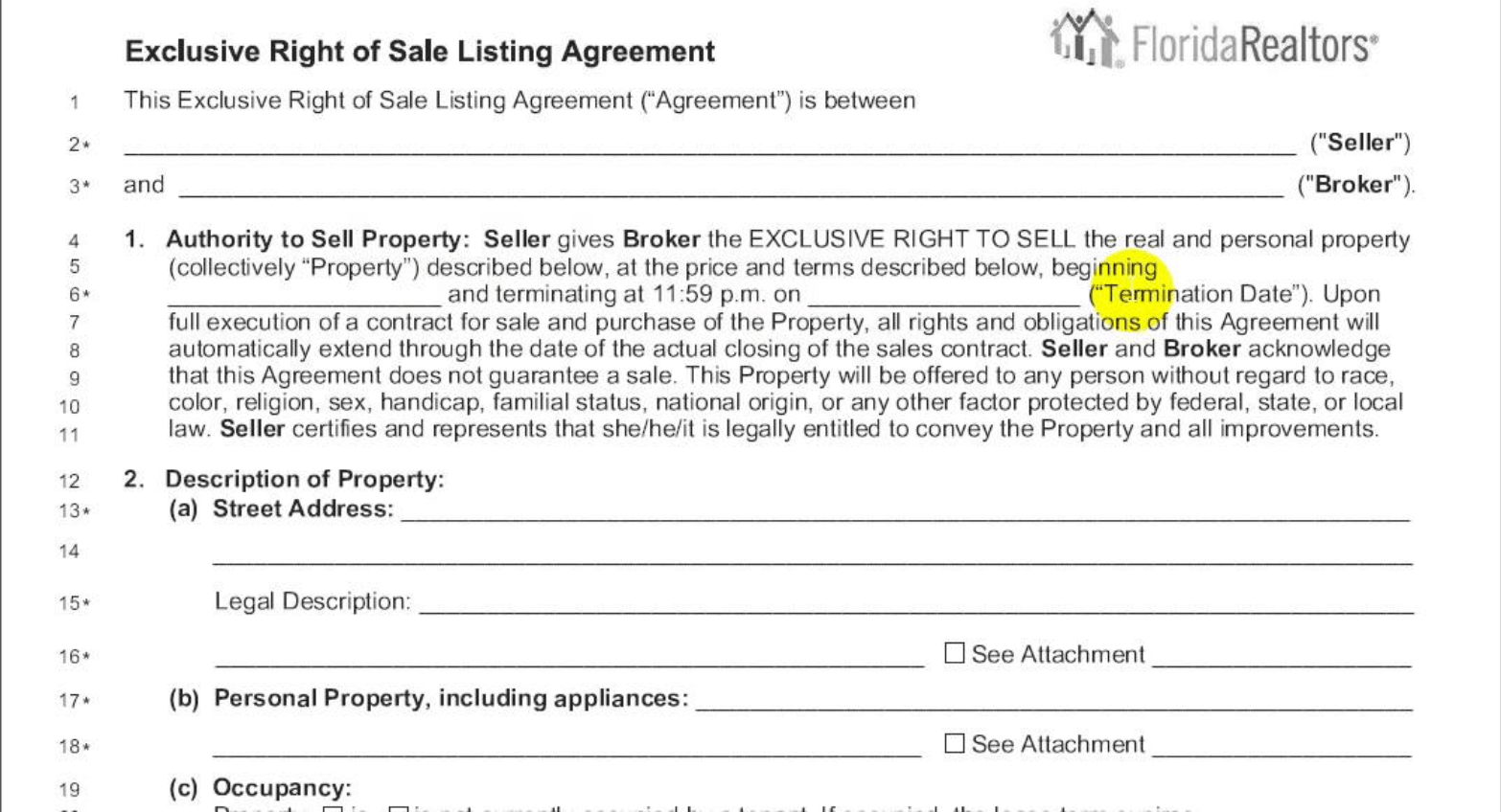 What Is Included In A Listing Agreement