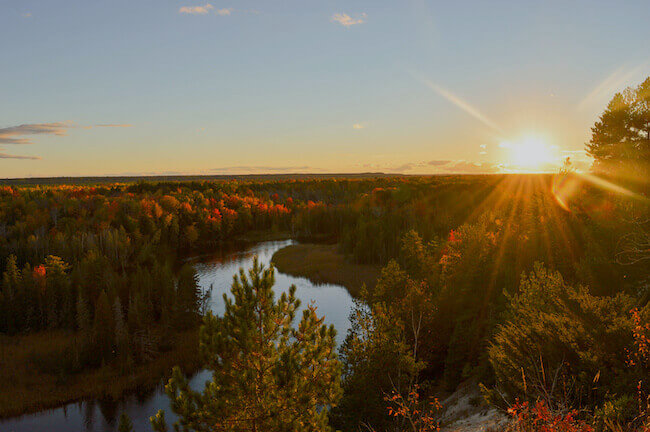 Northern Michigan Sunset Over a River