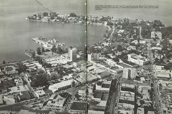 Aerial photo of downtown Sarasota 1955