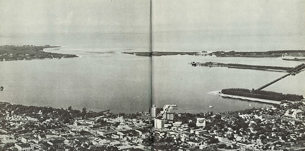 Aerial photo of downtown Sarasota, Bird Key, Lido Key & Siesta Key 1937