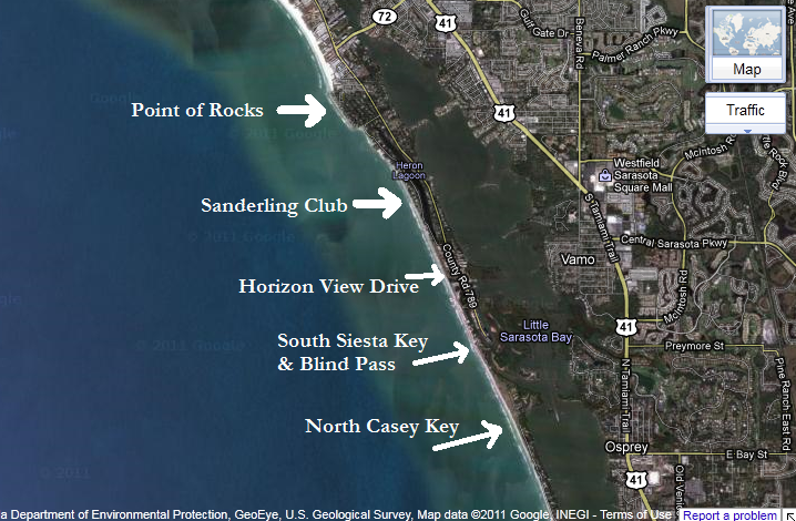 Location of Siesta Key Beach Homes