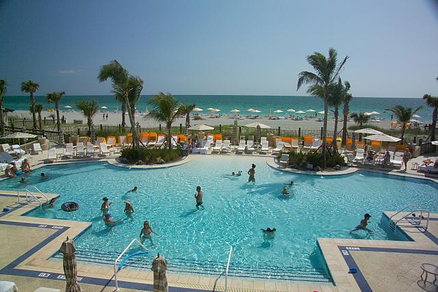 swimming pool of Ritz Carlton beach club