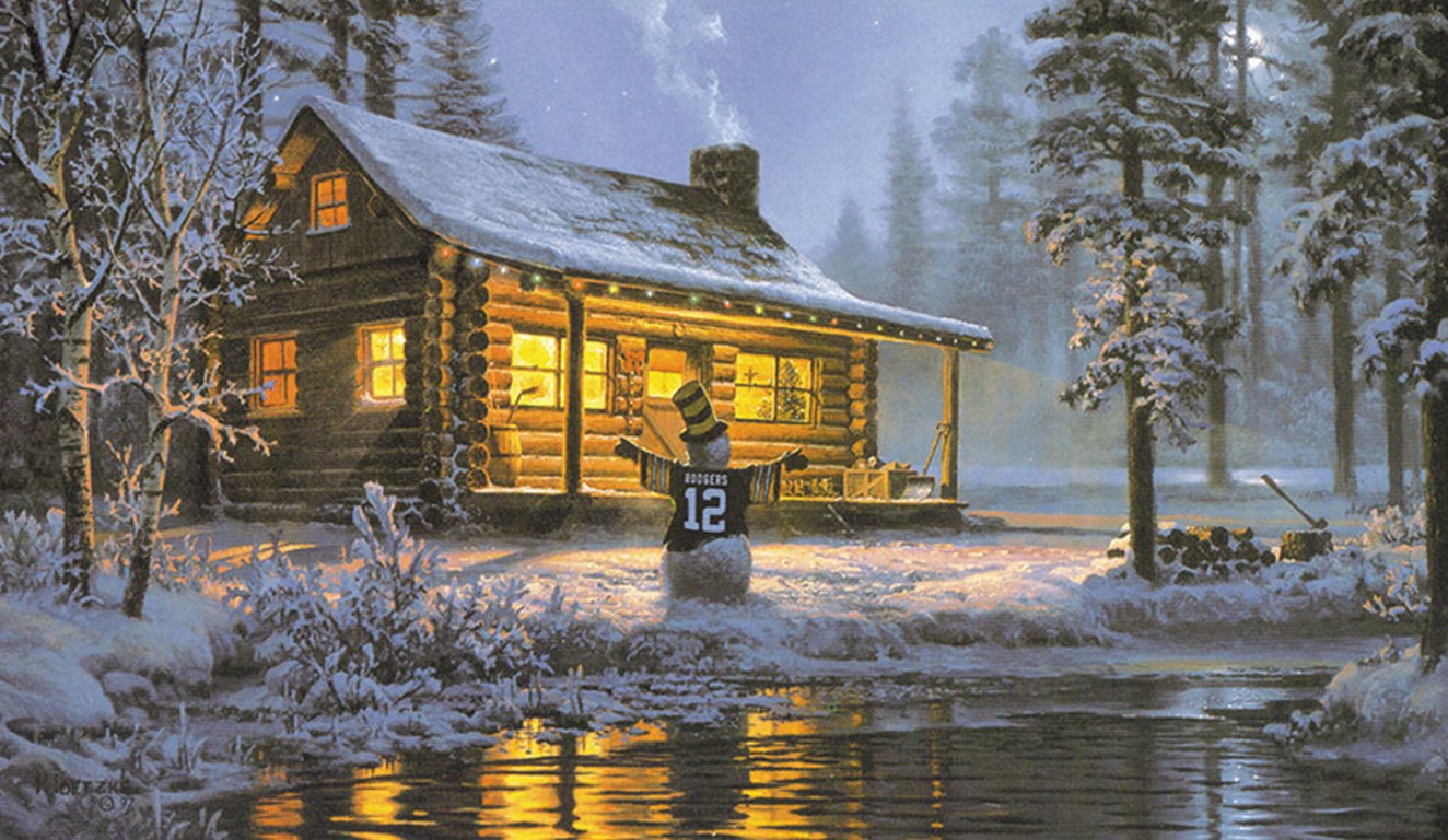 winter scenery cabin