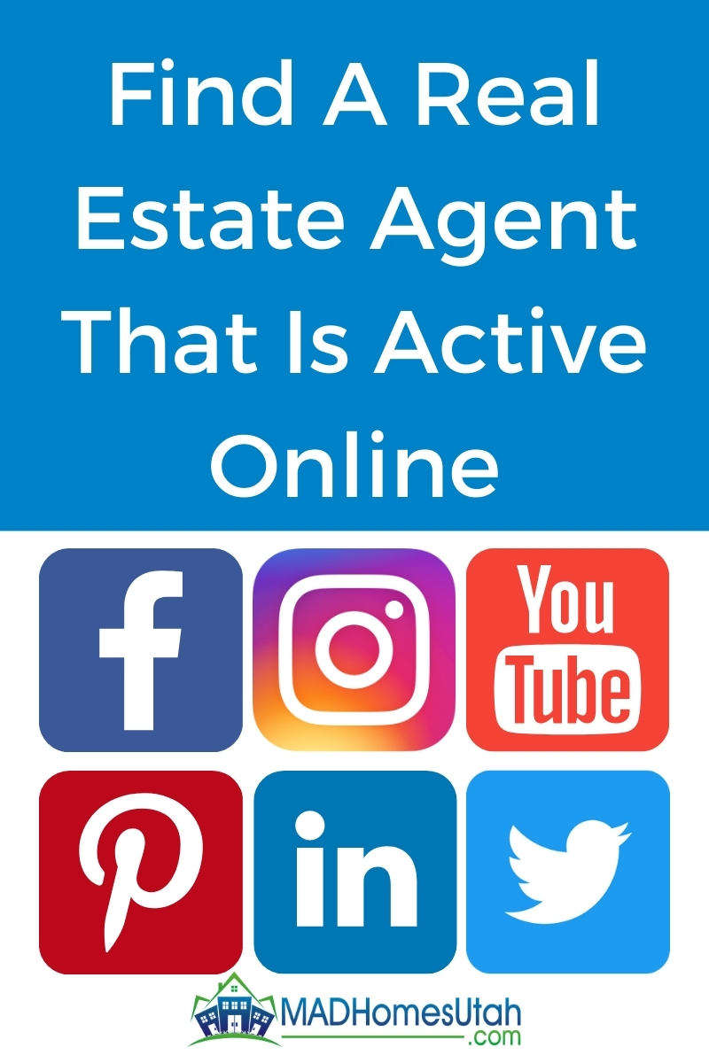 Image of Words Find A Real Estate Agent Active Online with Images of Social Media Sites