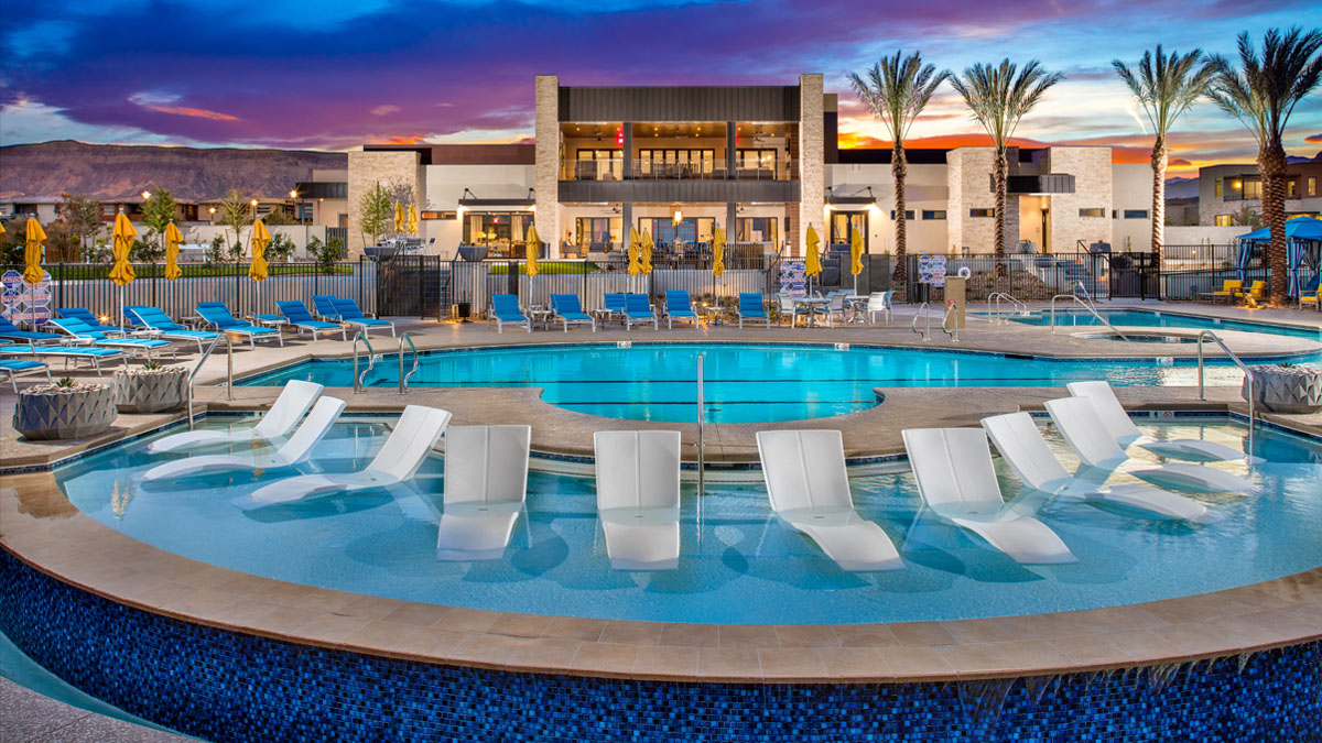 Pools at the Bay area's 55+ senior living community.