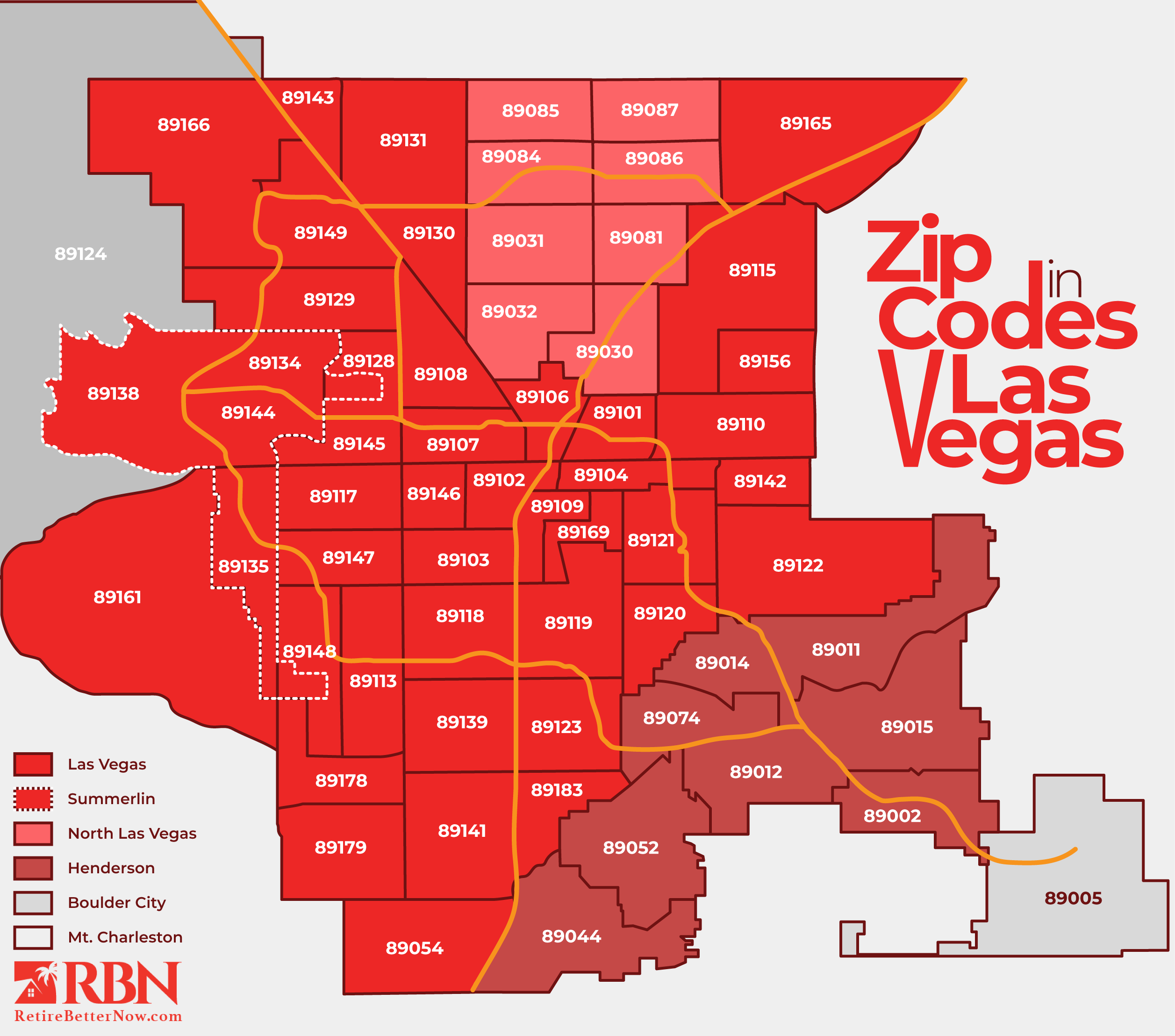 Zip Codes in Las Vegas, NV Las Vegas Zip Code Map