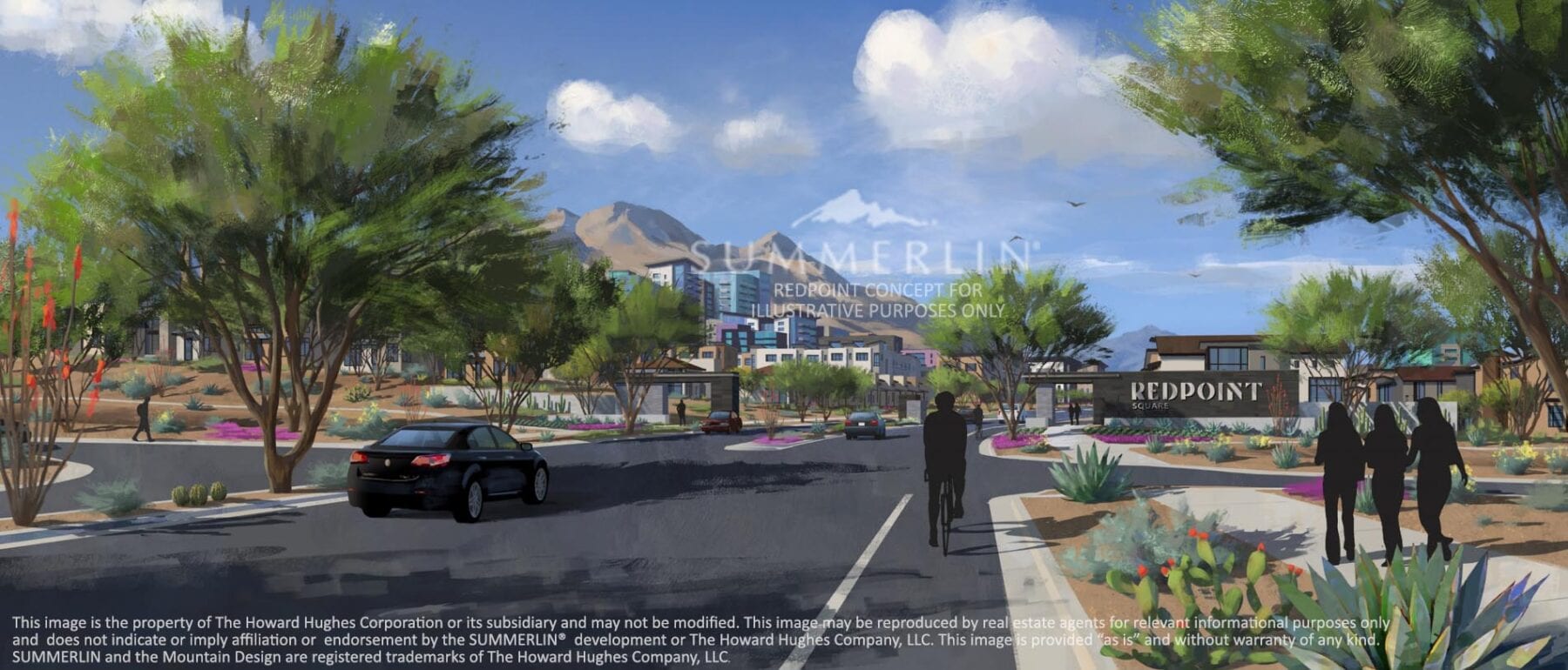 Redpoint Square in Summerlin West Illustrative Conceptual Rendering - Credit: The Howard Hughes Corporation
