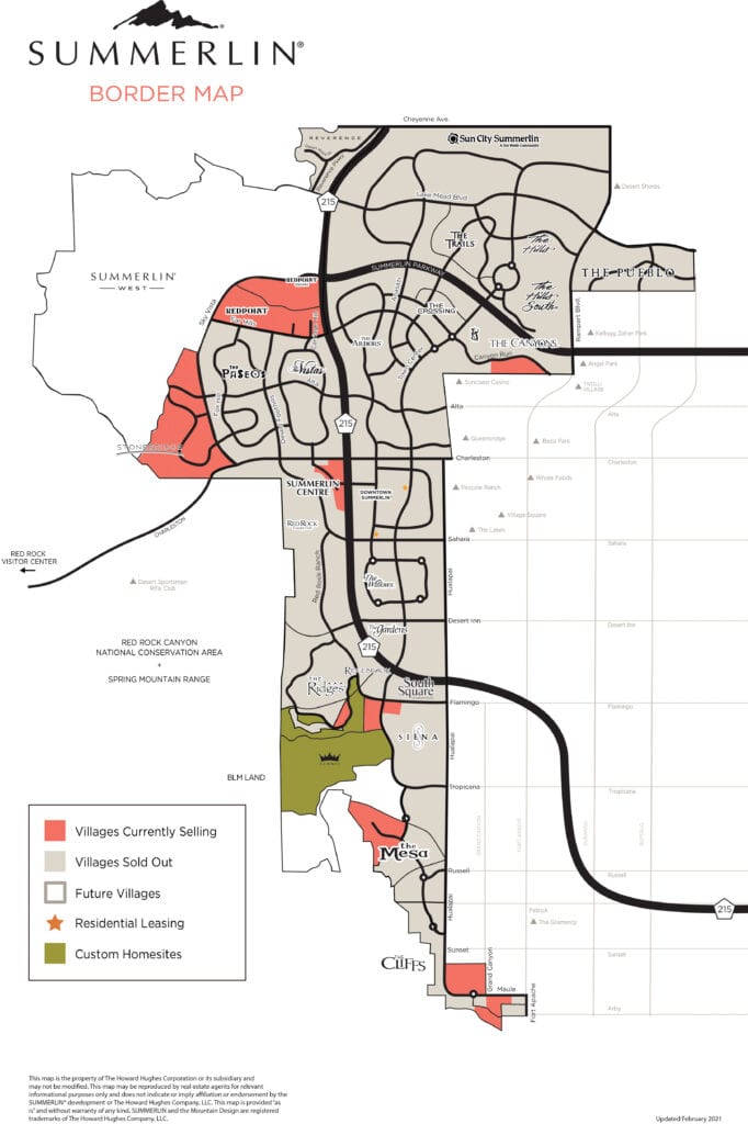 Map Of Summerlin Las Vegas Summerlin, Nv Neighborhoods & Subdivisions - Summerlin Village  Neighborhoods - Retirebetternow.com