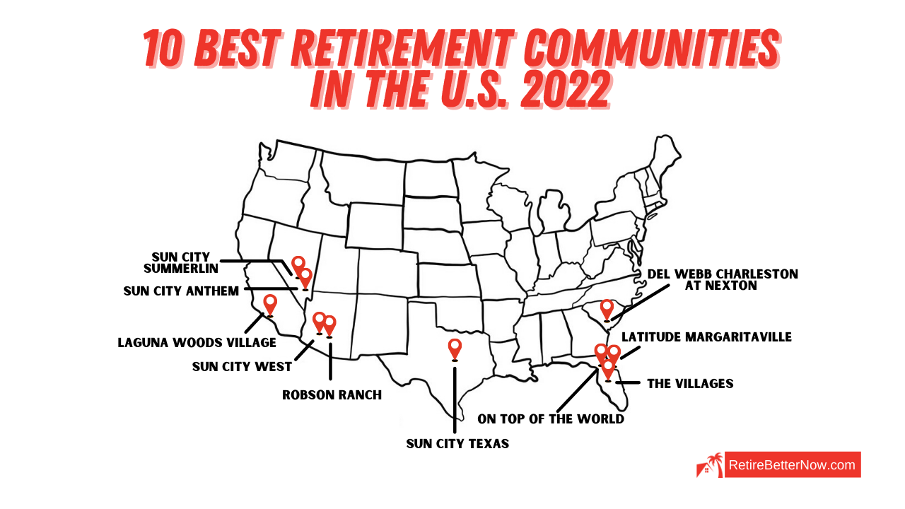 Best 55+ Communities in the United States 2022 - Map
