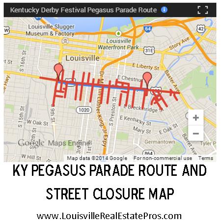 KY Derby Festival Pegasus Parade Map
