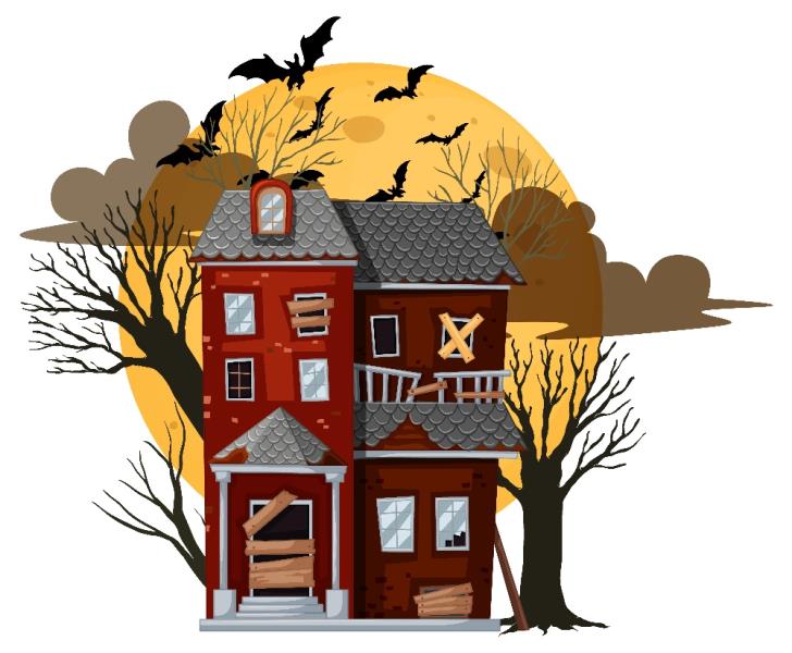 isolated-halloween-abandoned-house