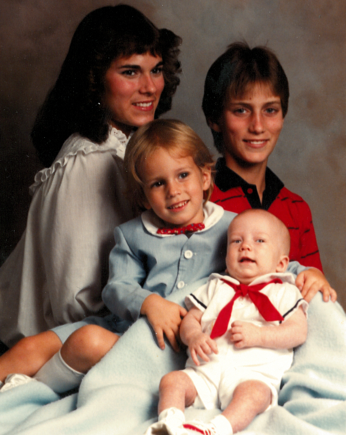 Matt, center, with siblings Heather, Frank, & Pat 1984