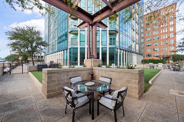 Outdoor dining tables at The Tower