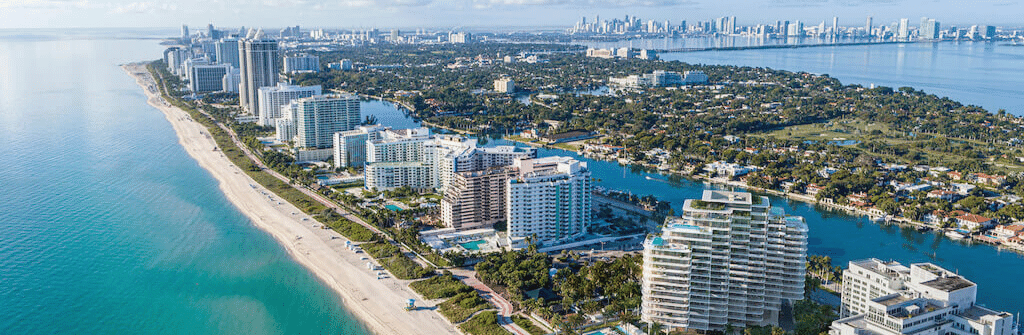 Overhead image of South Florida Condos on the beachfront