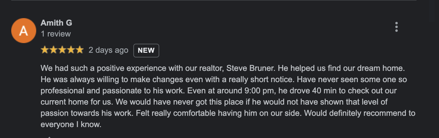 Review of Steve Bruner Realtor