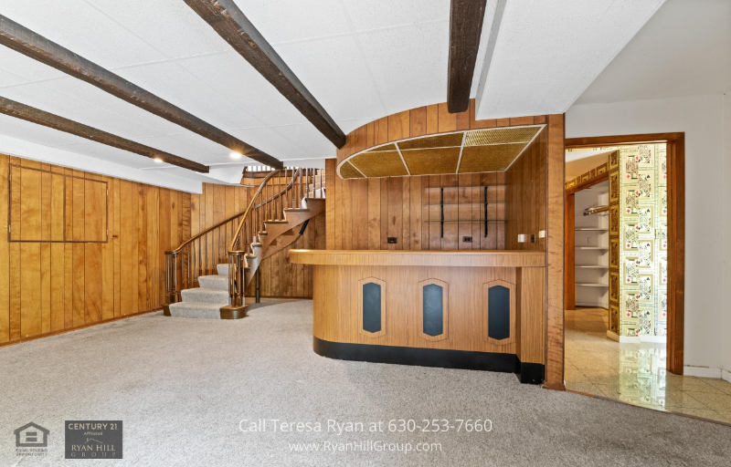 Real Estate in Burr Ridge IL - The basement of this Burr Ridge IL home is chic and spacious.