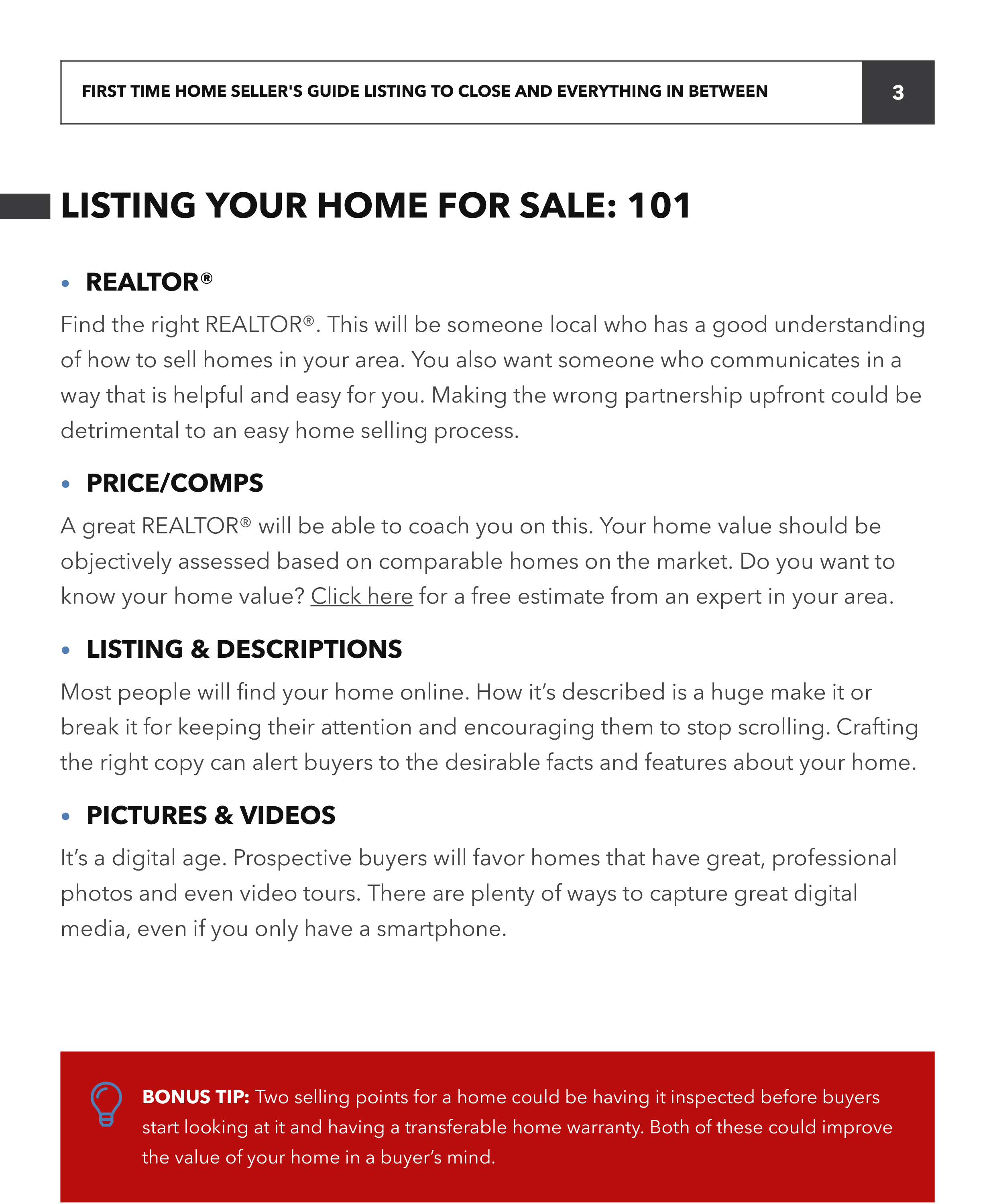 First Time Home Seller's Guide