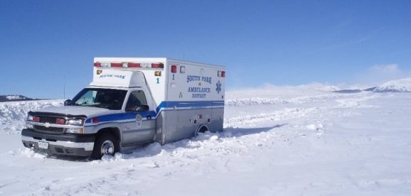 Ambulance in the snow