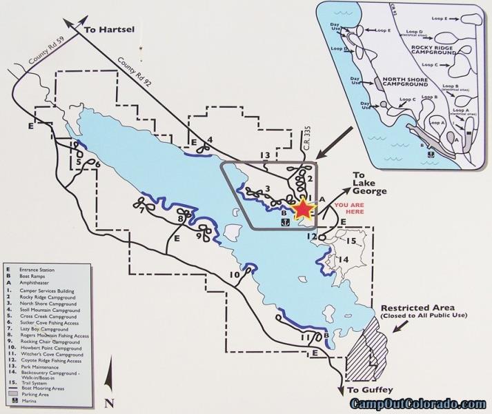 Map of Eleven Mile State Park