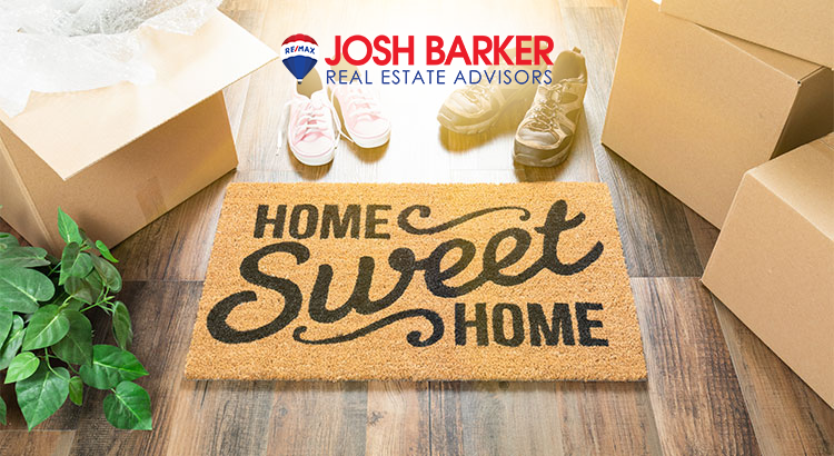 Doormat with Home Sweet Home written on it.