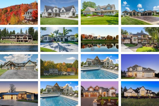 grid of pictures of houses