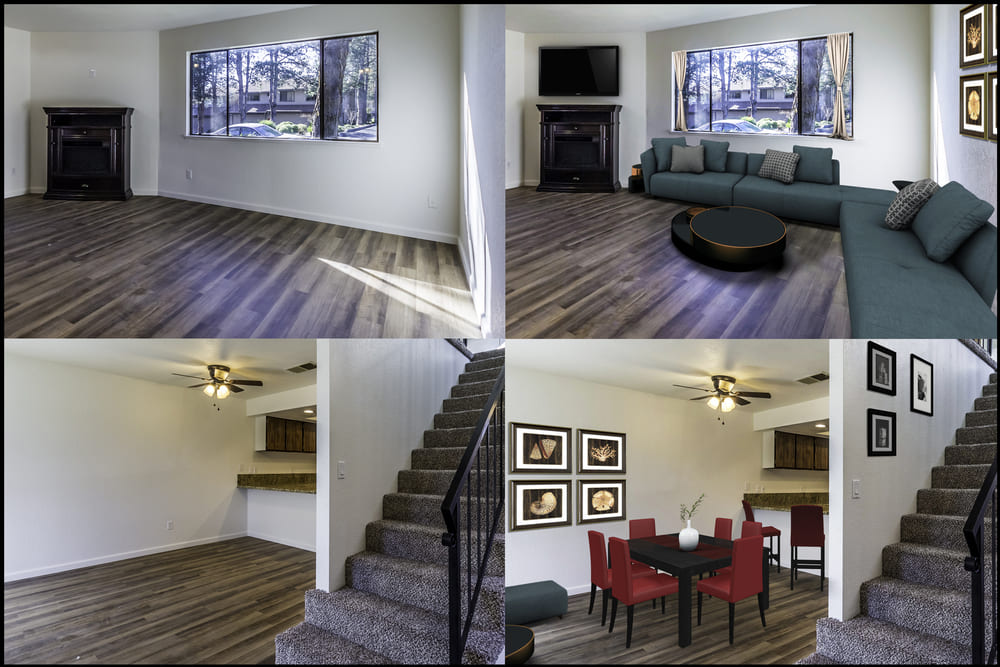 Virtual home staging collage