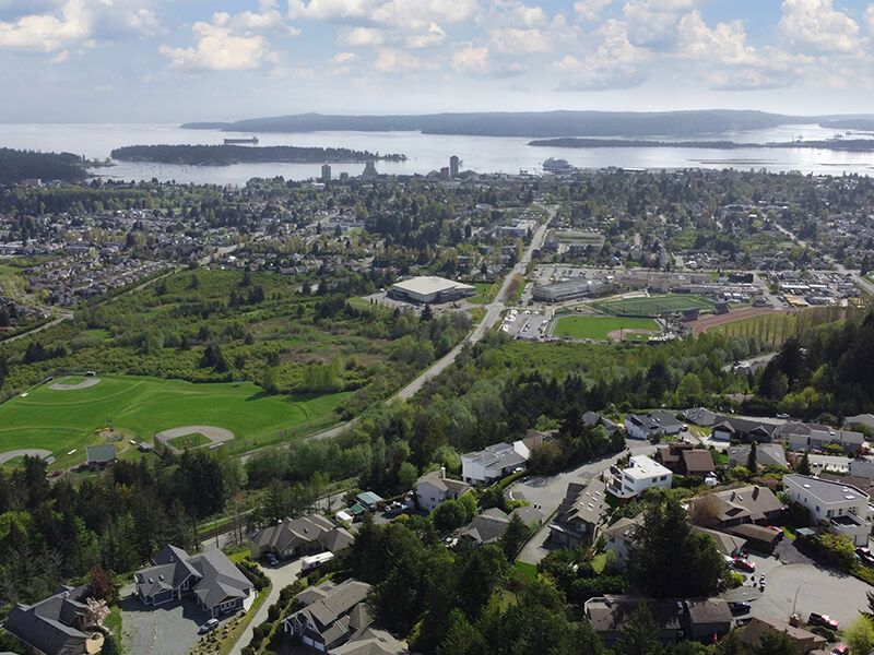 Aerial View of Nanaimo from Mount Benson