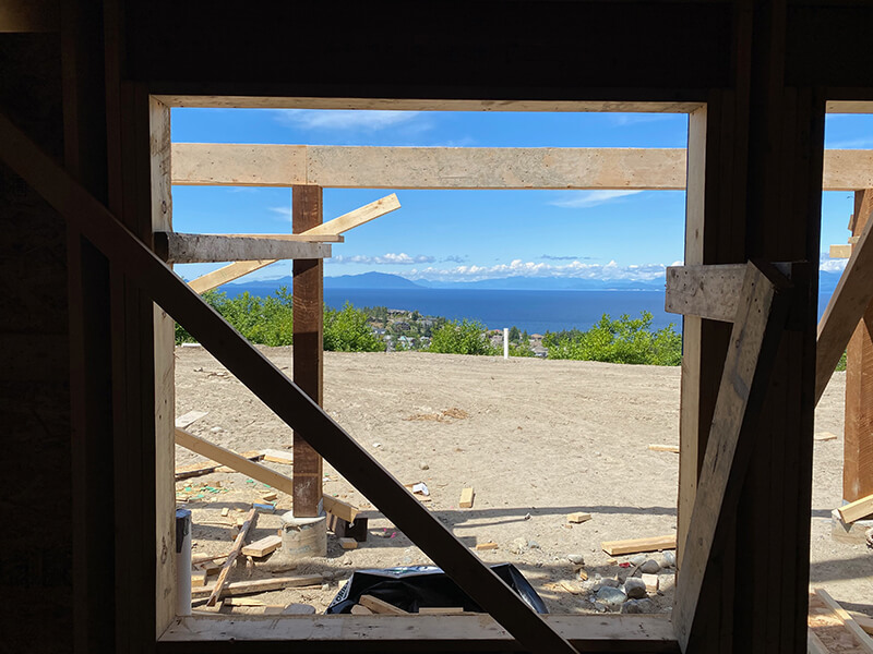 Ocean view from suite of new construction house in Nanaimo