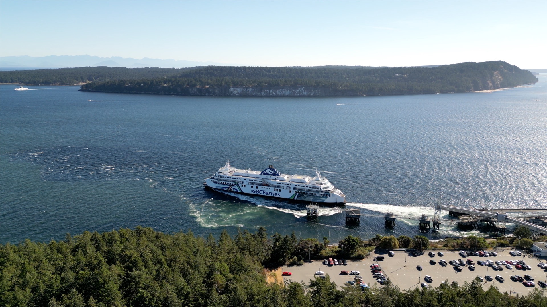 BC Ferry arriving in Nanaimo BC