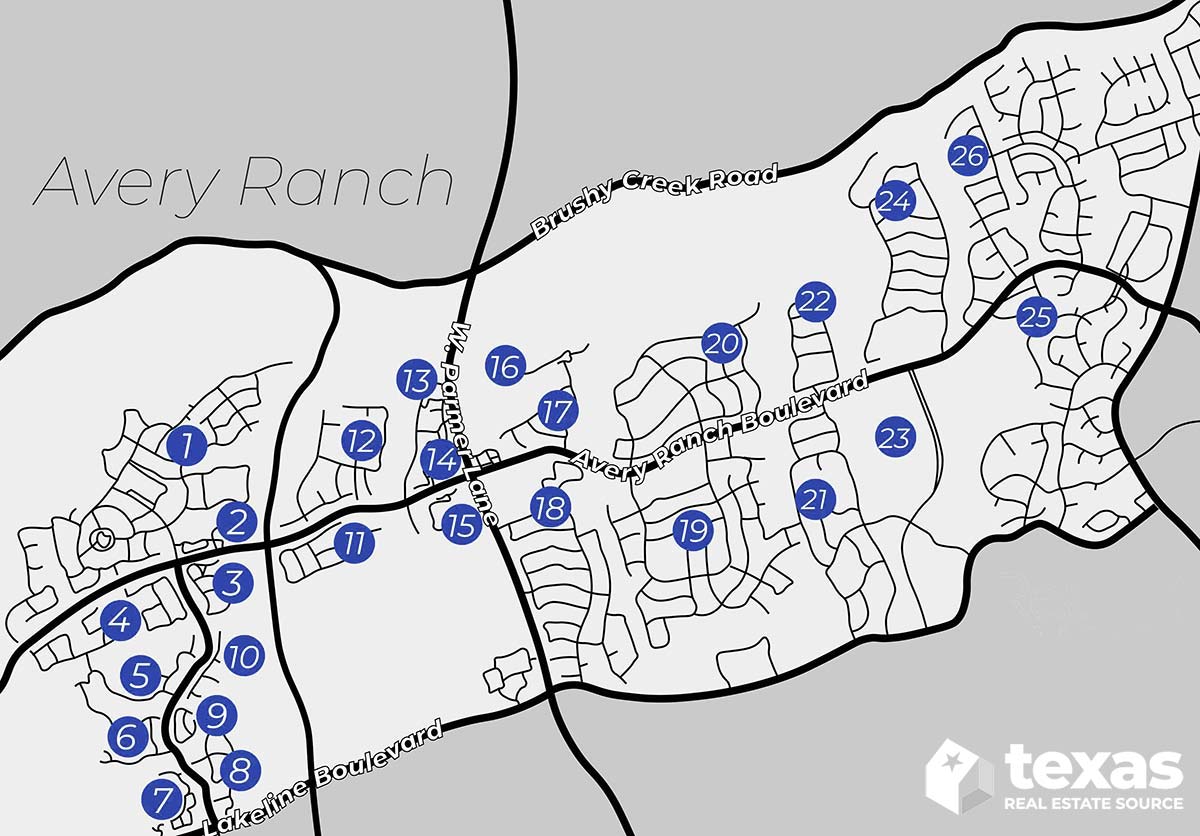 Map of Avery Ranch, Round Rock TX