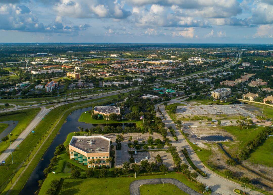 Aerial drone view Port St Lucie.