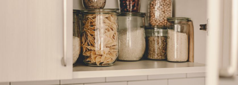 home containers in pantry