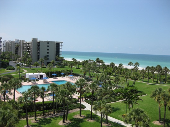 View of Pool and Recreation Area from a Beachplace Condo