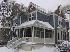 snowy house