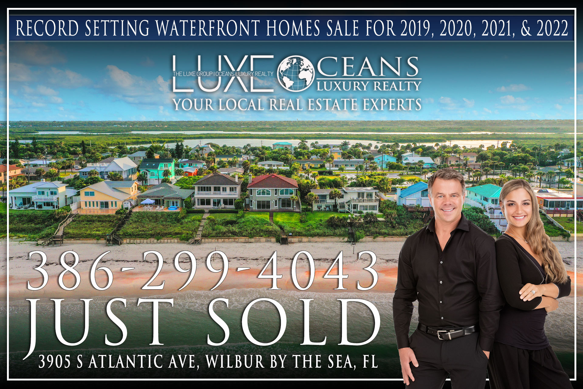 Oceanfront Homes For Sale. 3905 S Atlantic Ave. Wilbur By the Sea. Florida waterfront homes for sale. Daytona Beach Shore The LUXE Group at Oceans Luxury Realty 386-299-4043