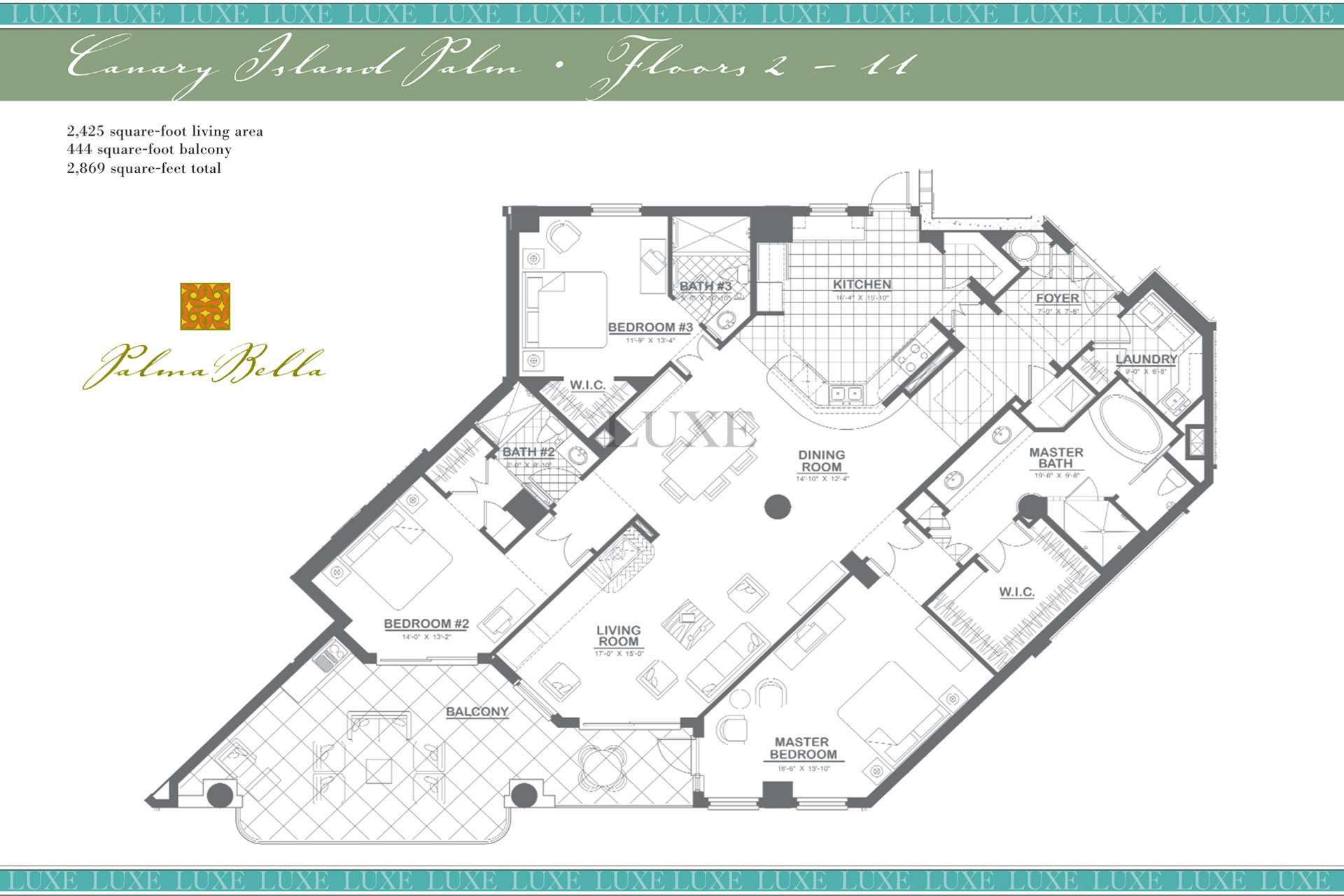 Canary Island Palm Unit 02 & 07 Floor Plans | Palma Bella Condo | 3245 S Atlantic Ave | The LUXE Group 386.299.4043