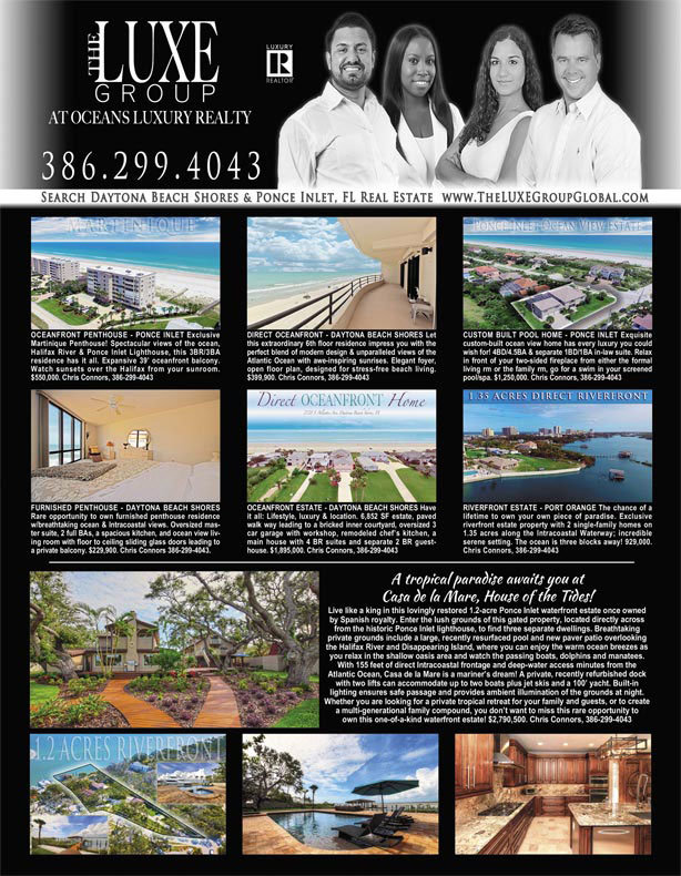 Homes & Land Magazine Sept 2017 - Daytona Beach Shores & Ponce Inlet Real Estate For Sale The LUXE Group 386.299.4043