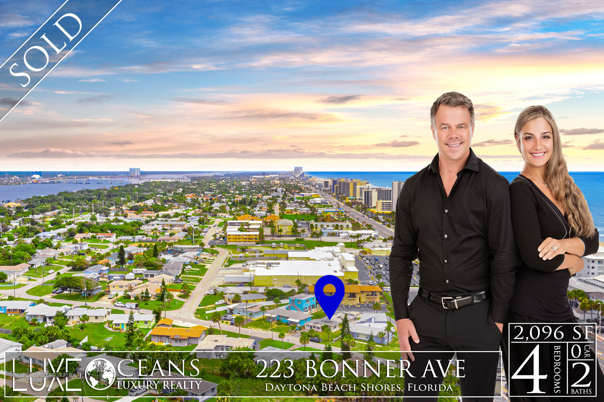 Daytona Beach Shores Homes For Sale.  Just Sold 223 Bonner Ave Daytona Beach Shores, FL 