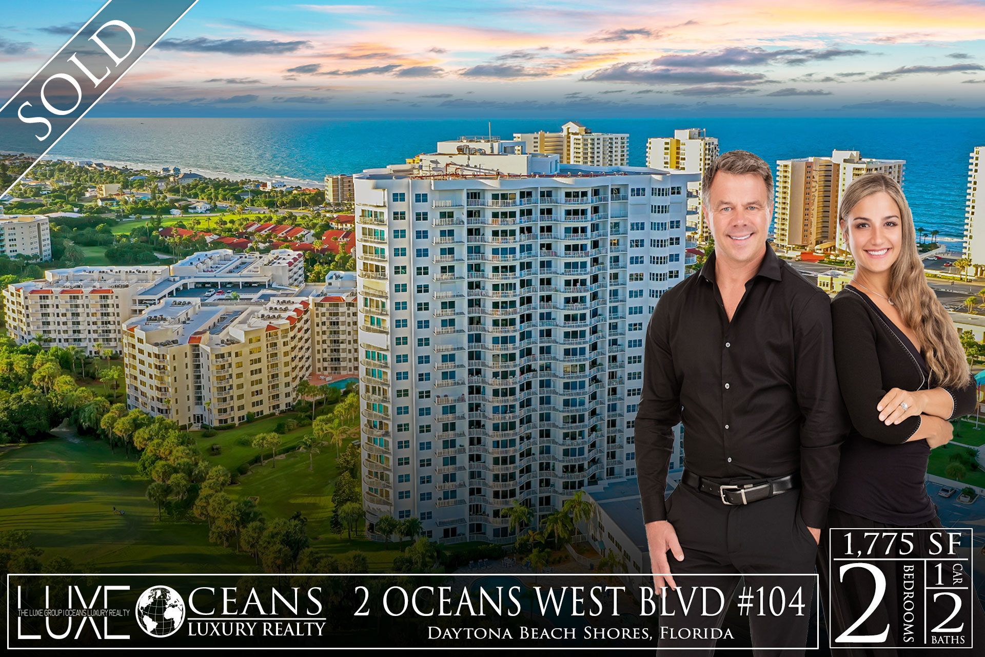 Daytona Beach Shore Condos For Sale. 2 Oceans West Blvd 104. Just Sold in Oceans Grande. Call The LUXE Group at Oceans Luxury Realty 386-299-4043