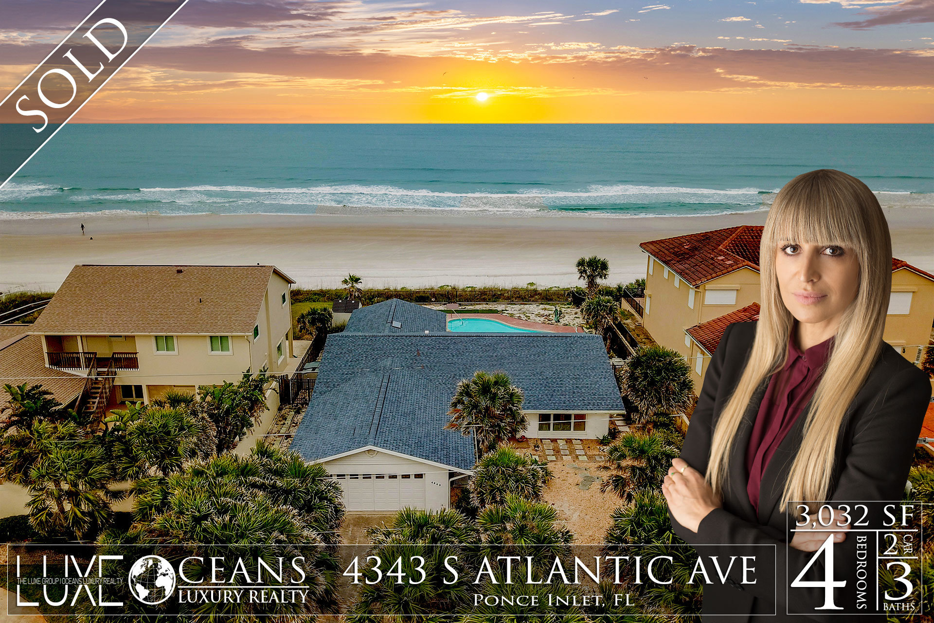 Ponce Inlet Oceanfront Homes - Sold - 4343 S Atlantic Ave Waterfront Homes For Sale