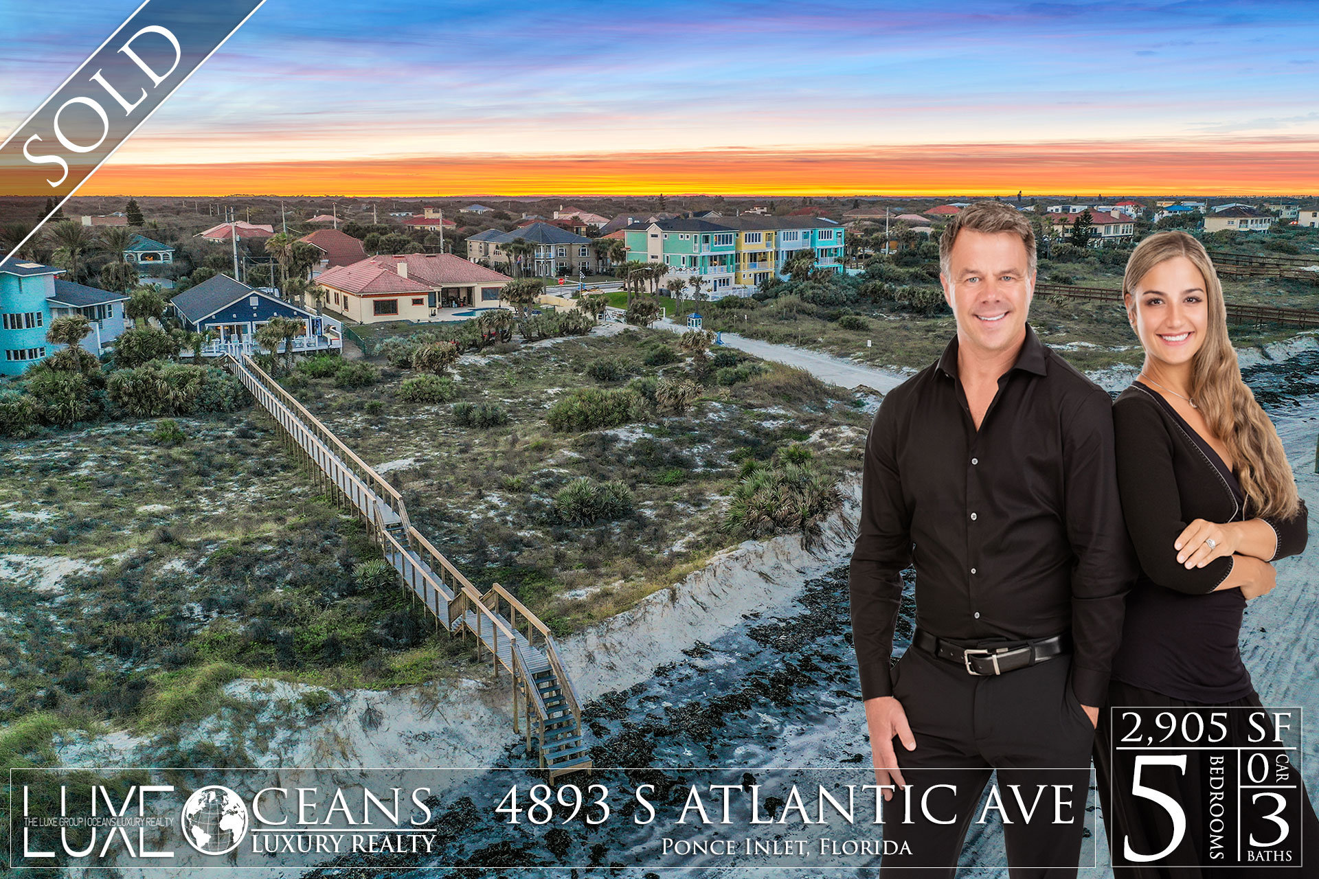 Ponce Inlet Oceanfront Homes For Sale- Sold- 4893 S Atlantic Ave Luxury Waterfront Real Estate