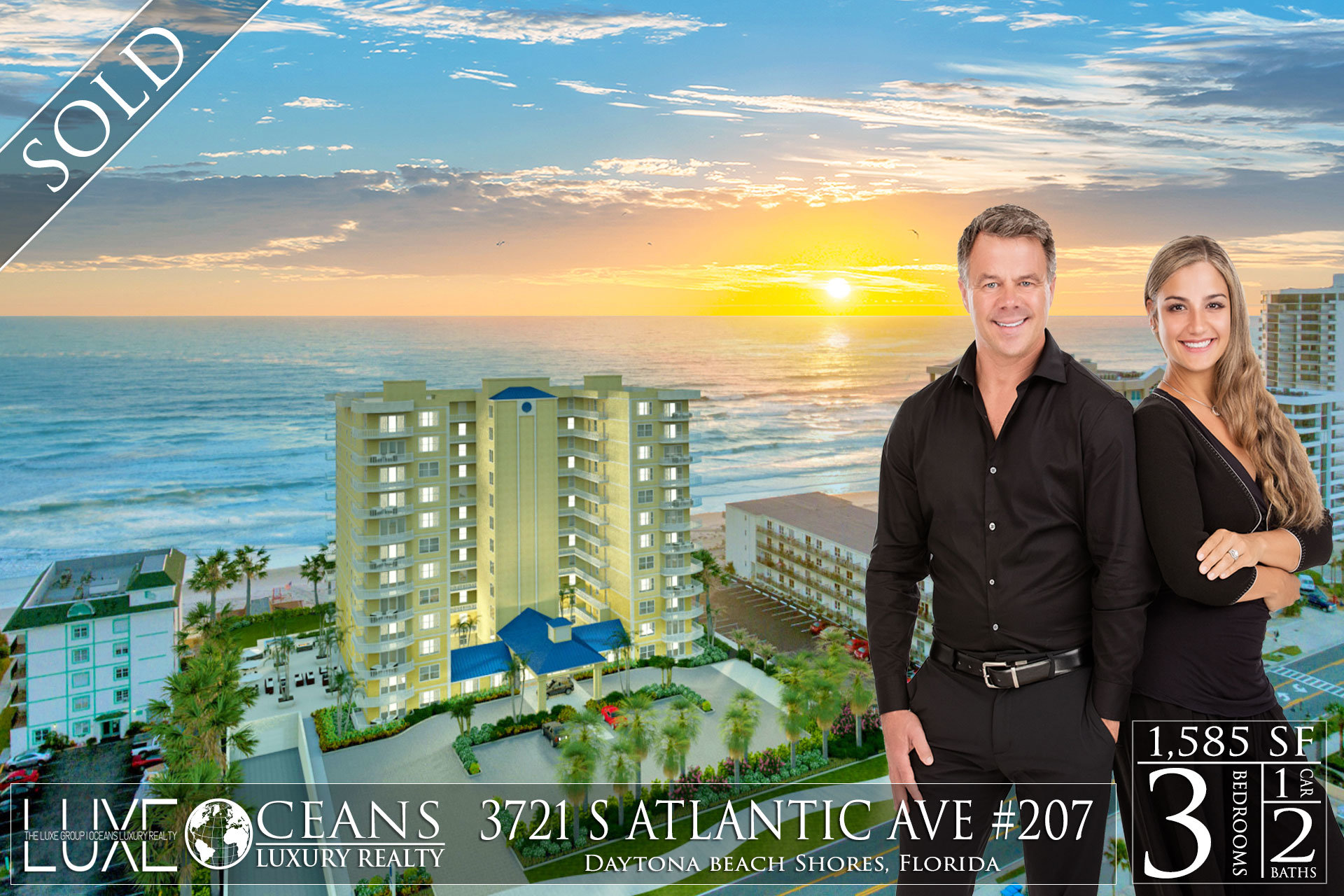 Aruba Condos For Sale Oceanfront Real Estate at 3721 S Atlantic Ave 207 Daytona Beach Shores, FL Just Sold