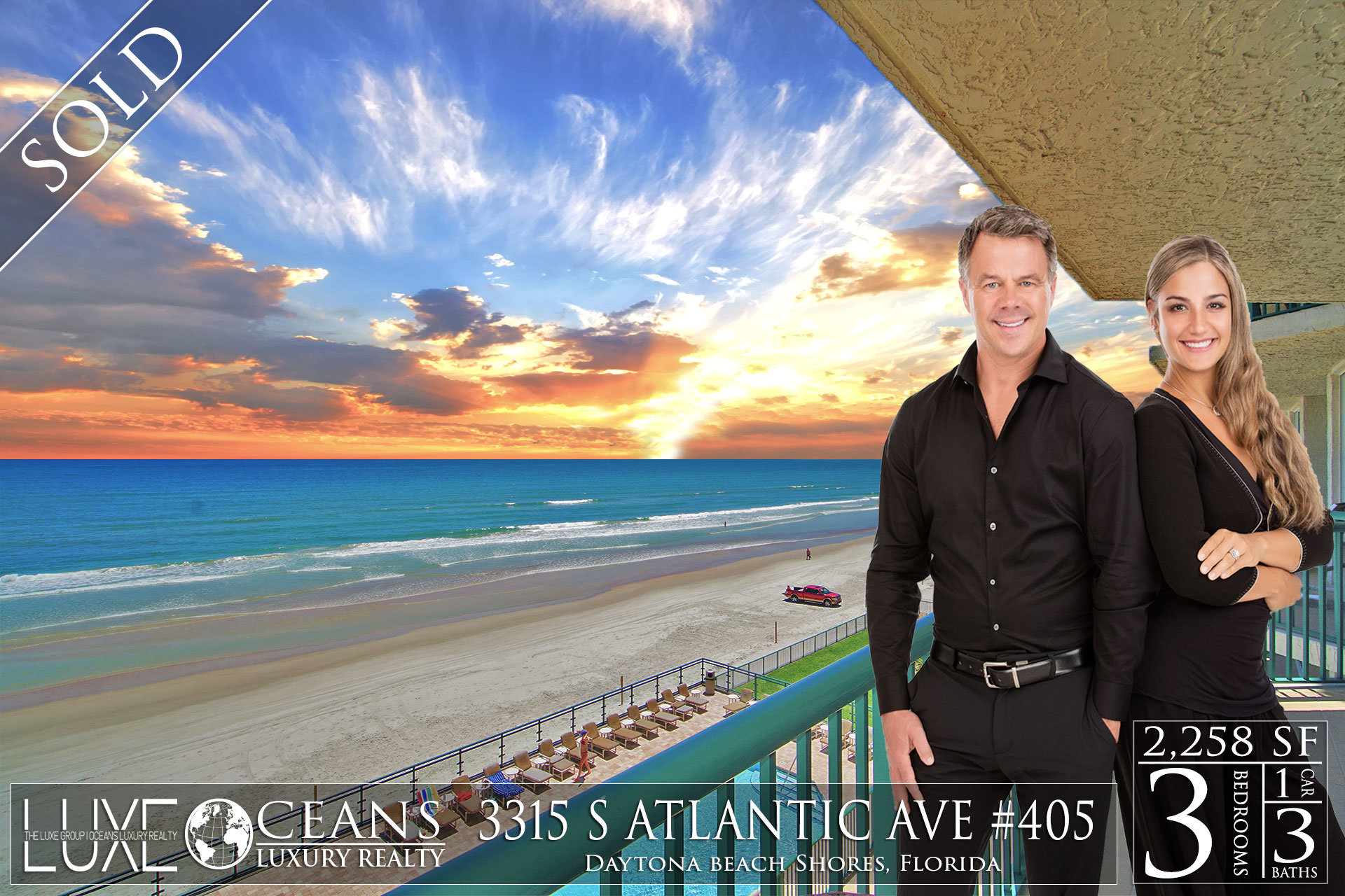 Dimucci Twin Towers Condos For Sale Oceanfront Real Estate at 3311 3315 S Atlantic Ave Daytona Beach Shores, FL  Sold