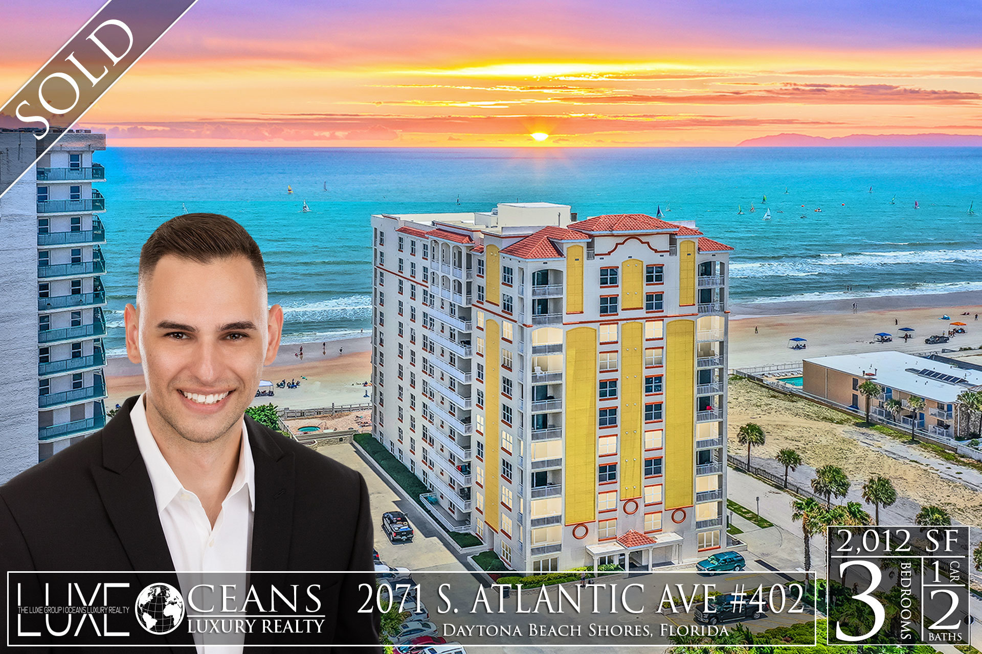 Opus Condos For Sale Oceanfront Real Estate at 2071 S Atlantic Ave Daytona Beach Shores, FL 402 Sold